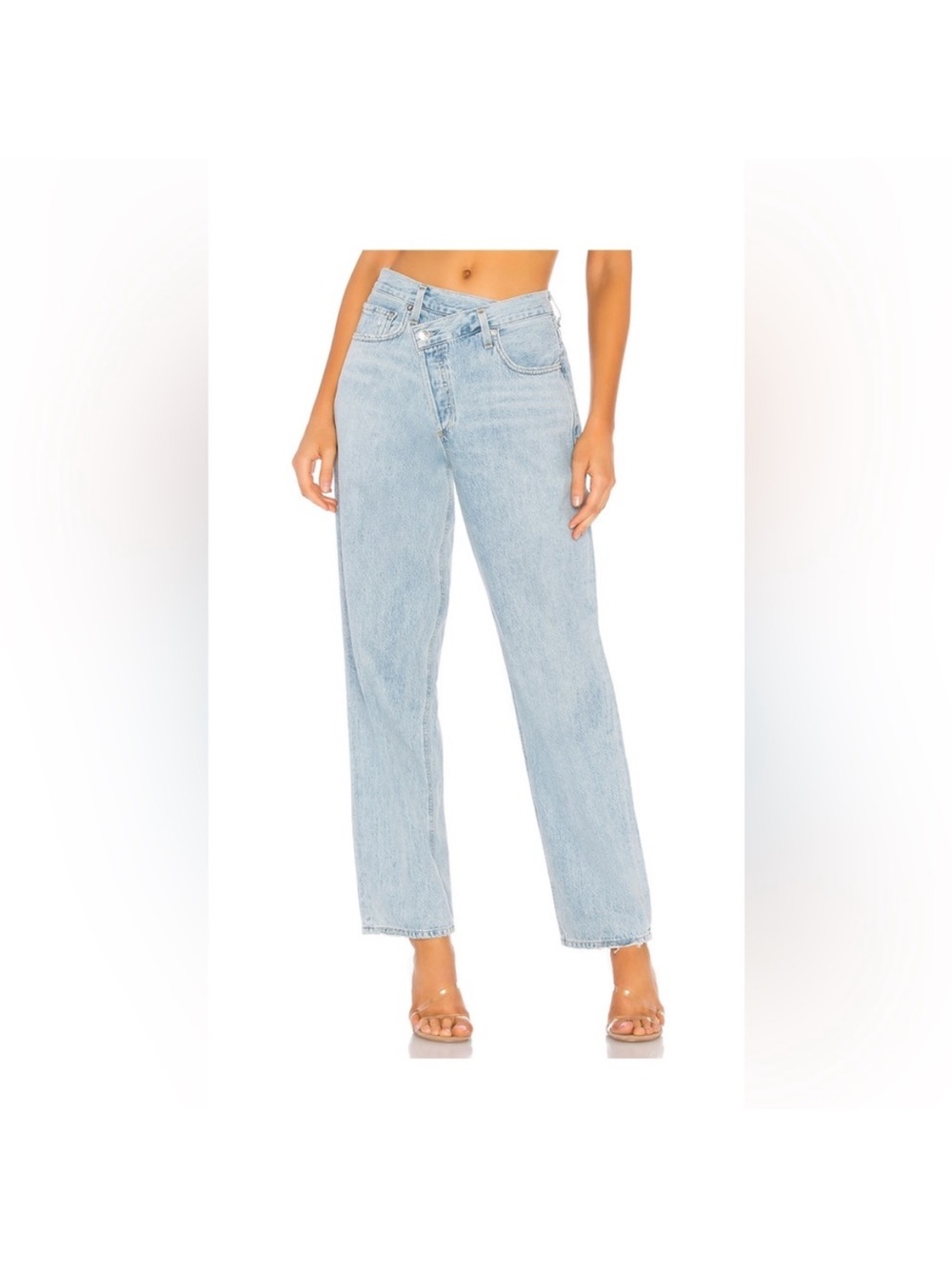 Agolde Criss Cross - High-Rise Leg Jeans - Light Blue
